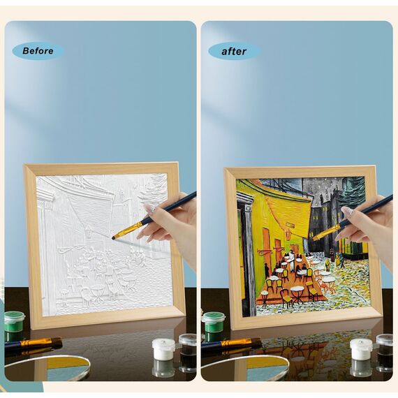 Resin DIY 3D Painting - Café Terrace at night - 34x34cm