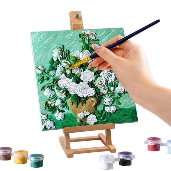 Resin DIY 3D Painting - White Rose - 34x34cm