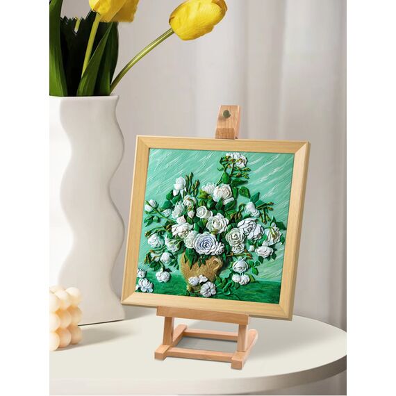 Resin DIY 3D Painting - White Rose - 34x34cm