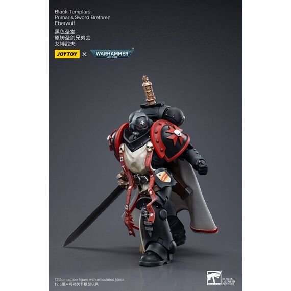 Warhammer 40k Action Figure 1/18 Black Templars Primaris Sword Brethren Eberwulf 12 cm