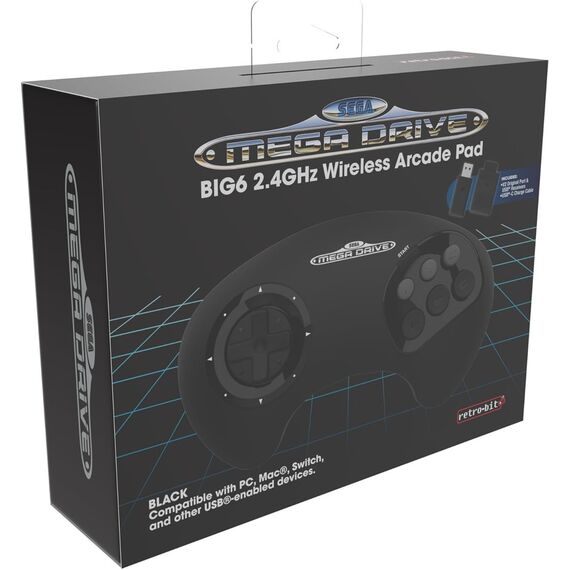 Retro-Bit - SEGA MD 2.4G BIG6 Gamepad / Nintendo Switch