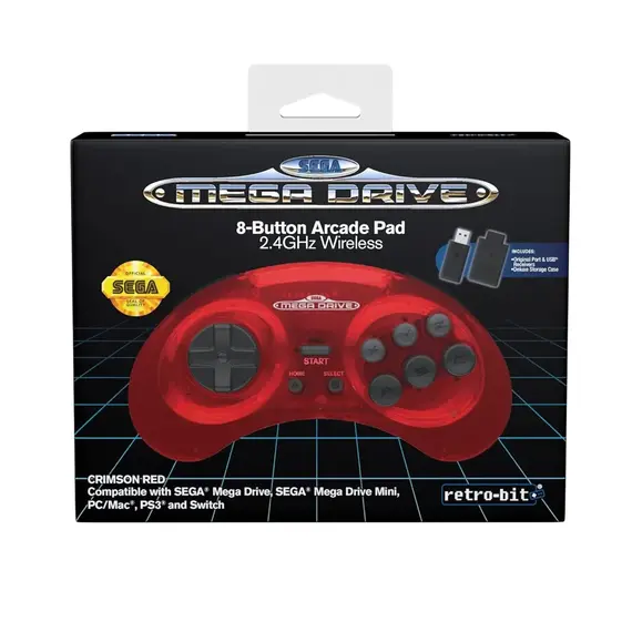 Retro-Bit - SEGA MD 2.4G Crimson Red / Nintendo Switch