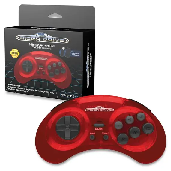 Retro-Bit - SEGA MD 2.4G Crimson Red / Nintendo Switch