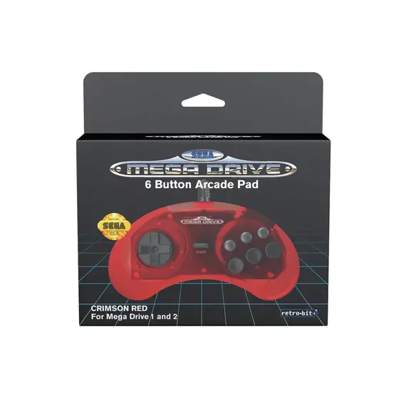 Retro-Bit - SEGA MD Controller Crimson Red / Sega Mega Drive