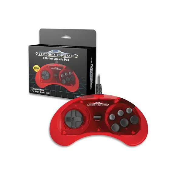 Retro-Bit - SEGA MD Controller Crimson Red / Sega Mega Drive