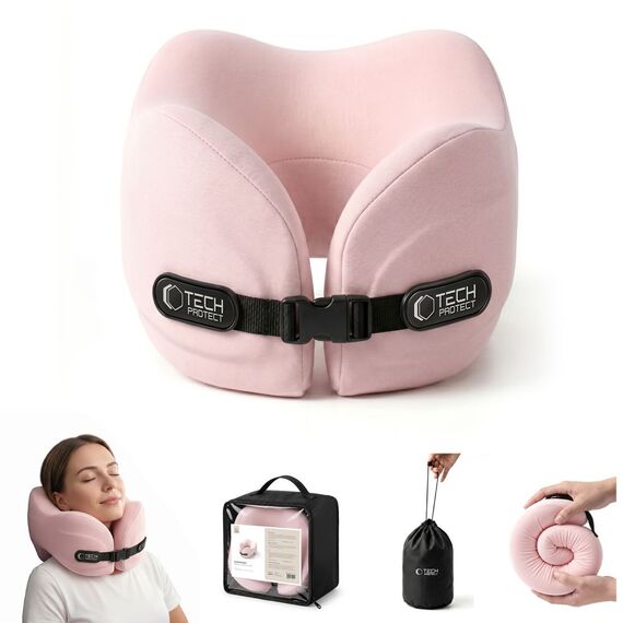 Poduszka podróżna Tech-Protect ComfortRest - różowa