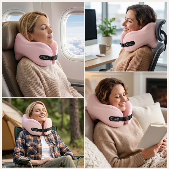 Poduszka podróżna Tech-Protect ComfortRest - różowa