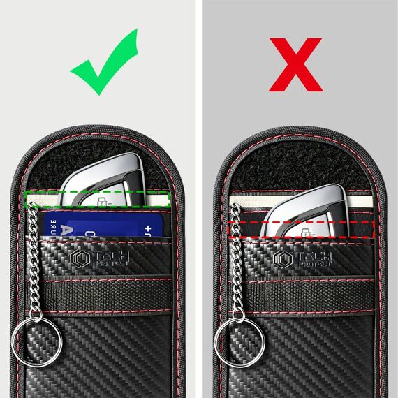 Etui antykradzieżowe Tech-Protect KLR100 RFID - czarno-czerwone