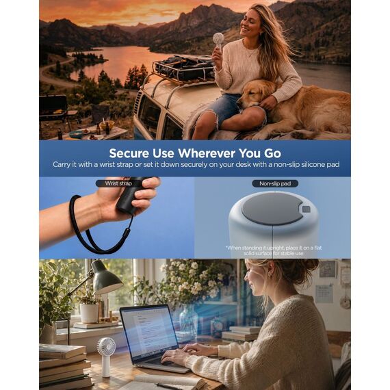 Mini wentylator Spigen A905 Mini Portable Handheld Fan - czarny