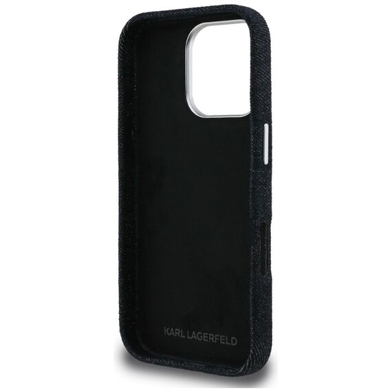 Karl Lagerfeld FW Jeans Signature Logo iPhone 16 Pro Max Case - Black