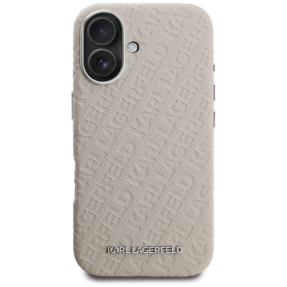 Karl Lagerfeld FW Stamped Karl MagSafe iPhone 16 Case - Beige