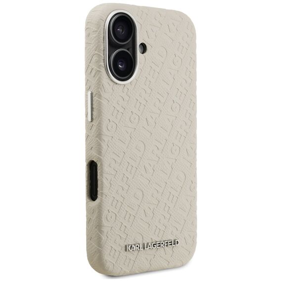 Karl Lagerfeld FW Stamped Karl MagSafe iPhone 16 Case - Beige