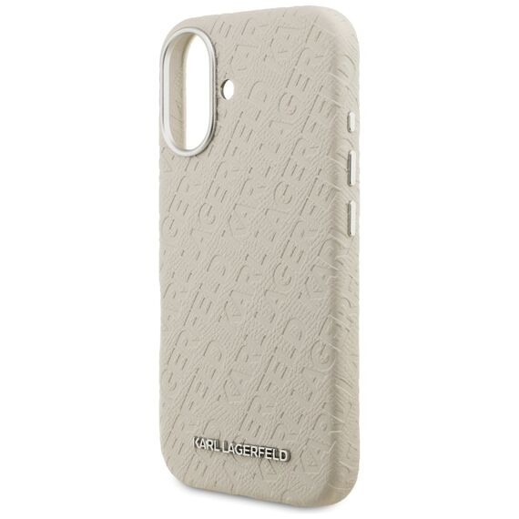 Karl Lagerfeld FW Stamped Karl MagSafe iPhone 16 Case - Beige
