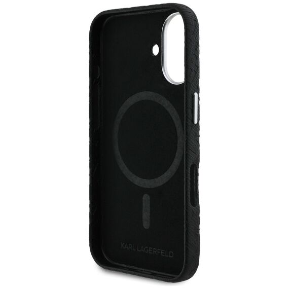 Karl Lagerfeld FW Stamped Karl MagSafe iPhone 16 Case - Black