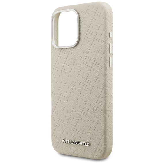 Karl Lagerfeld FW Stamped Karl MagSafe Case for iPhone 16 Pro Max - Beige