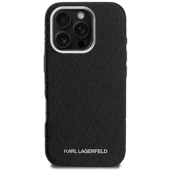 Karl Lagerfeld FW Stamped Karl MagSafe Case for iPhone 16 Pro Max - Black