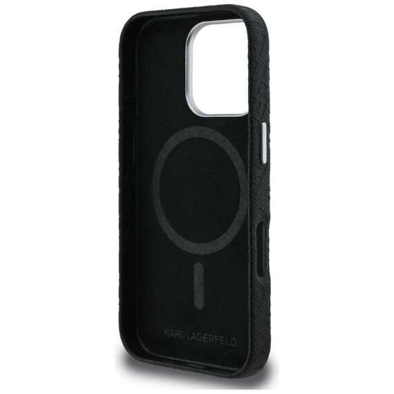 Karl Lagerfeld FW Stamped Karl MagSafe Case for iPhone 16 Pro Max - Black