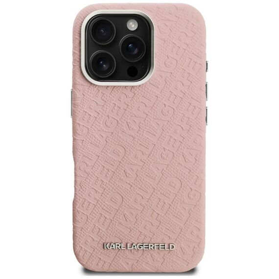 Karl Lagerfeld FW Stamped Karl MagSafe Case for iPhone 16 Pro Max - Pink