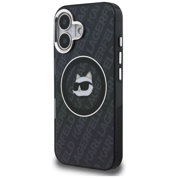 Karl Lagerfeld IML Choupette Head Logo MagSafe Case for iPhone 16 - Black