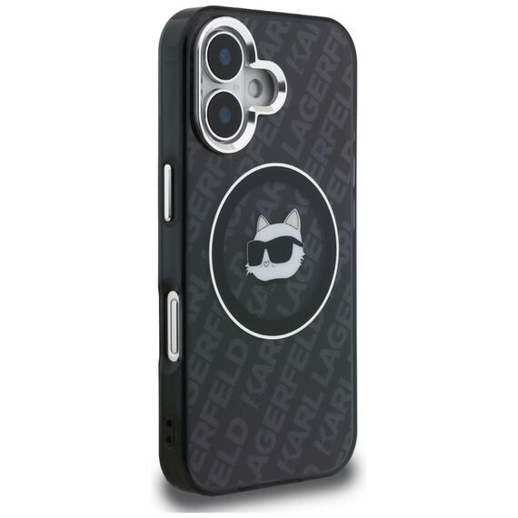 Karl Lagerfeld IML Choupette Head Logo MagSafe Case for iPhone 16 - Black