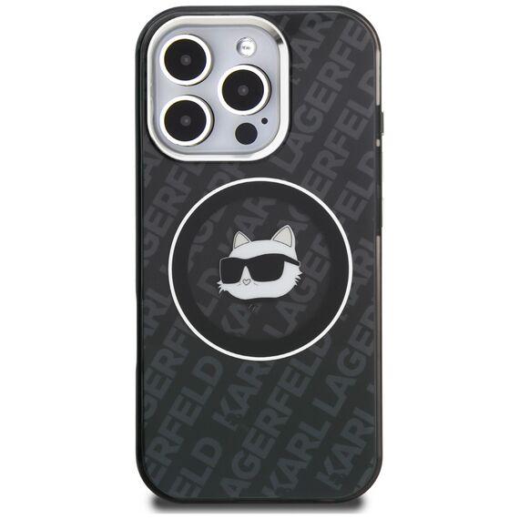 Karl Lagerfeld IML Choupette Head Logo MagSafe Case for iPhone 16 Pro Max - Black
