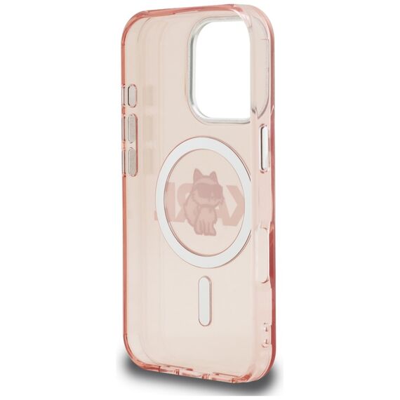 Karl Lagerfeld IML Choupette Sketch Logo MagSafe Case for iPhone 16 Pro Max - Pink
