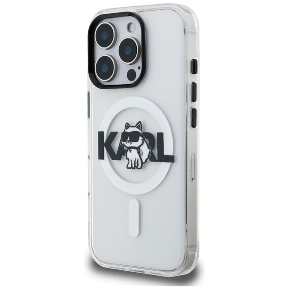 Karl Lagerfeld IML Choupette Sketch Logo MagSafe Case for iPhone 16 Pro - Clear