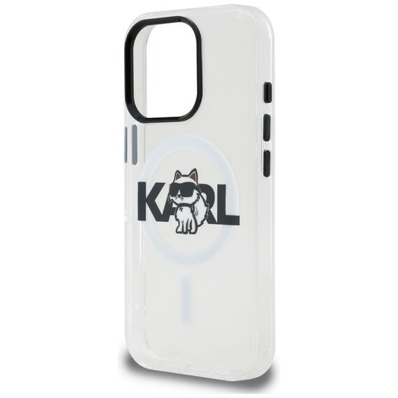 Karl Lagerfeld IML Choupette Sketch Logo MagSafe Case for iPhone 16 Pro - Clear