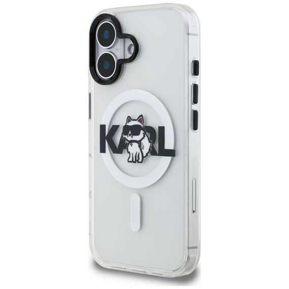 Karl Lagerfeld IML Choupette Sketch Logo MagSafe iPhone 16 Case - Clear