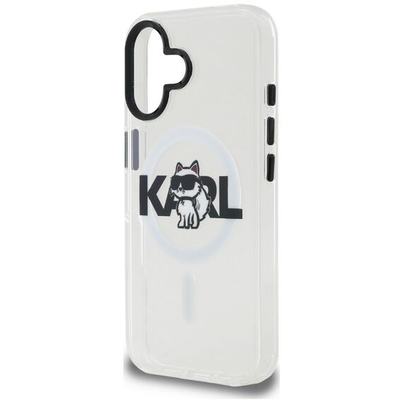 Karl Lagerfeld IML Choupette Sketch Logo MagSafe iPhone 16 Case - Clear