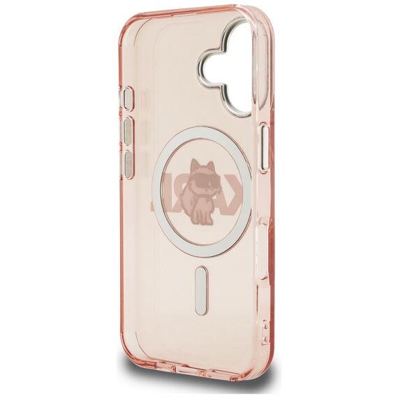 Karl Lagerfeld IML Choupette Sketch Logo MagSafe iPhone 16 Case - Pink