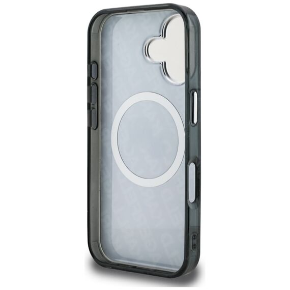 Karl Lagerfeld IML Glitter Karl &amp; Choupette Heads Logo MagSafe Case for iPhone 16 - Black