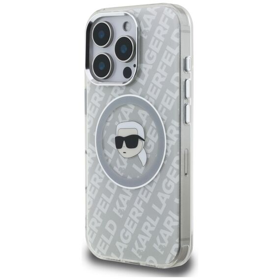 Karl Lagerfeld IML Karl Head Logo MagSafe Case for iPhone 16 Pro Max - Gray