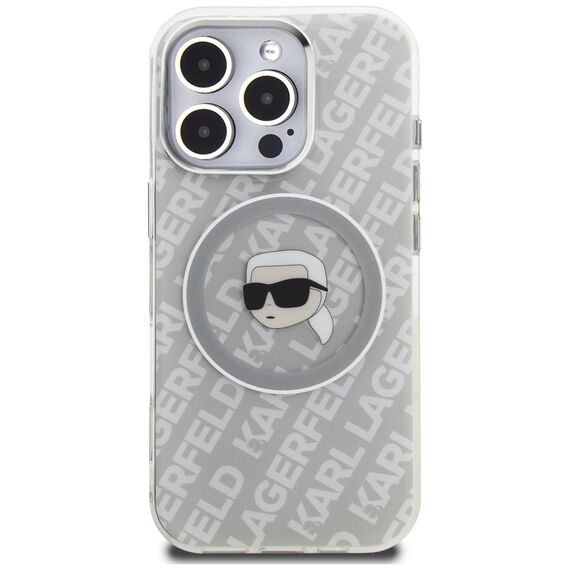 Karl Lagerfeld IML Karl Head Logo MagSafe Case for iPhone 16 Pro - Gray