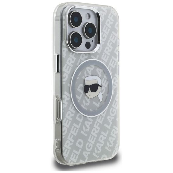 Karl Lagerfeld IML Karl Head Logo MagSafe Case for iPhone 16 Pro - Gray
