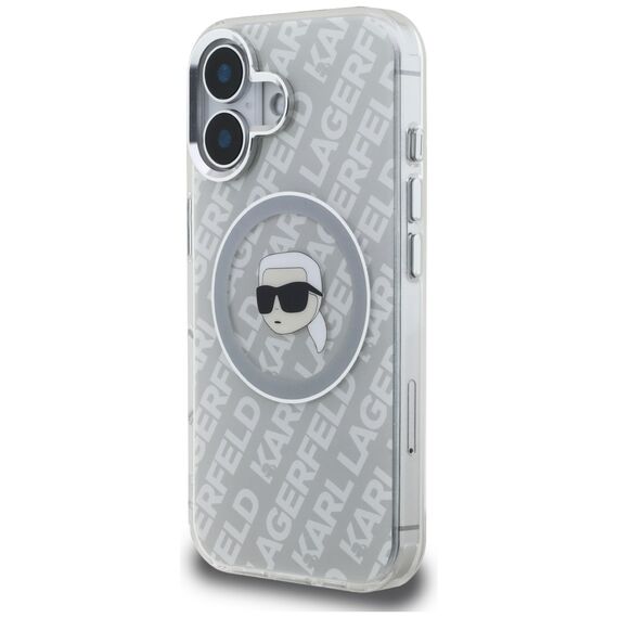 Karl Lagerfeld IML Karl Head Logo MagSafe Case for iPhone 16 - Gray