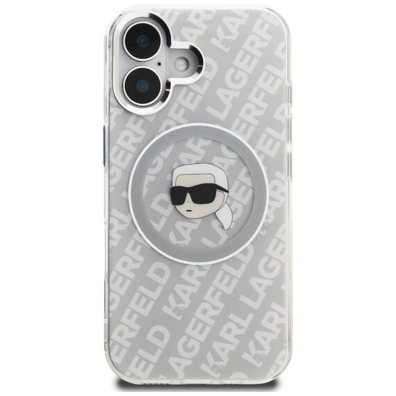 Karl Lagerfeld IML Karl Head Logo MagSafe Case for iPhone 16 - Gray