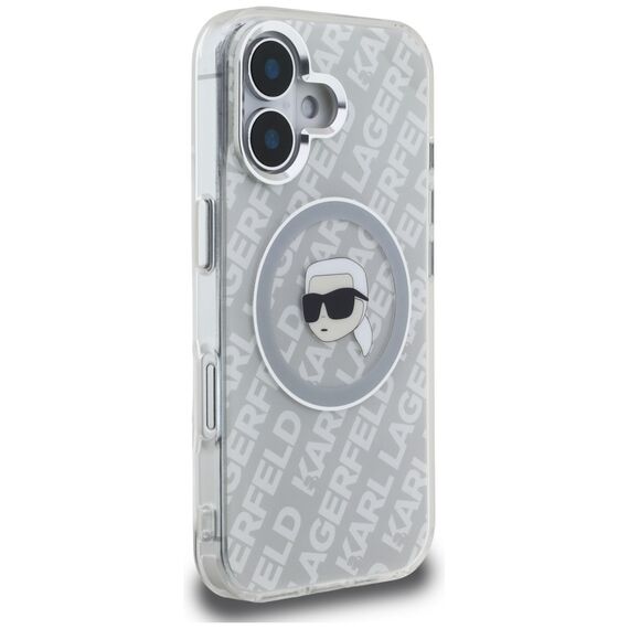 Karl Lagerfeld IML Karl Head Logo MagSafe Case for iPhone 16 - Gray