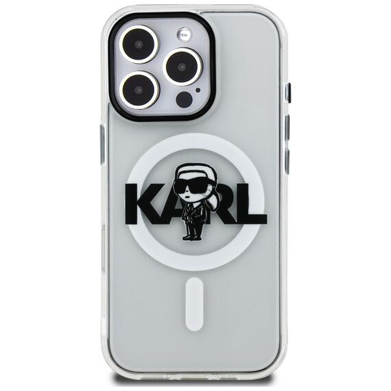 Karl Lagerfeld IML Karl Sketch Logo MagSafe Case for iPhone 16 Pro Max - Clear