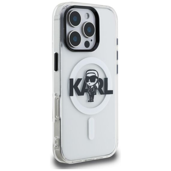 Karl Lagerfeld IML Karl Sketch Logo MagSafe Case for iPhone 16 Pro - Clear