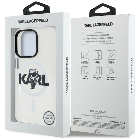Karl Lagerfeld IML Karl Sketch Logo MagSafe Case for iPhone 16 Pro - Clear