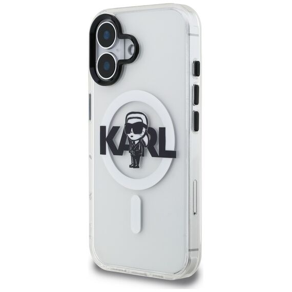 Karl Lagerfeld IML Karl Sketch Logo MagSafe Case for iPhone 16 - Clear