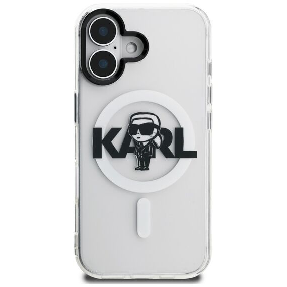 Karl Lagerfeld IML Karl Sketch Logo MagSafe Case for iPhone 16 - Clear
