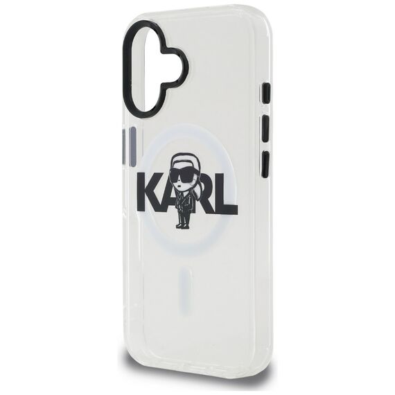 Karl Lagerfeld IML Karl Sketch Logo MagSafe Case for iPhone 16 - Clear