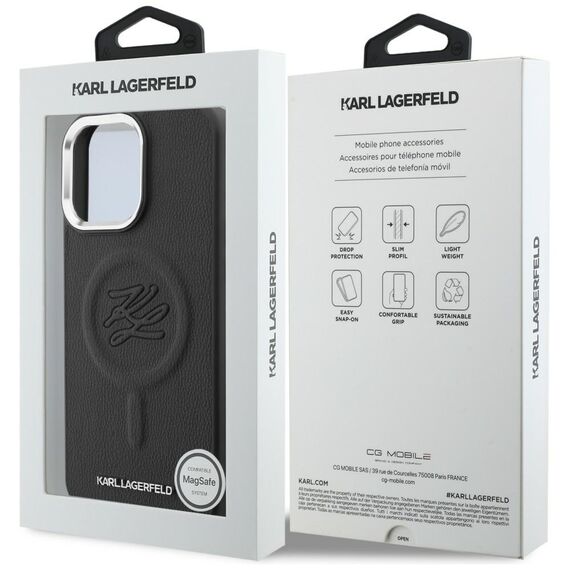 Karl Lagerfeld Embossed Ring Initials MagSafe Case for Samsung Galaxy S26 - Black