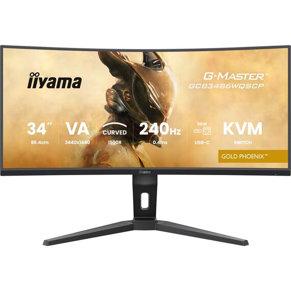 iiyama G-MASTER GCB3486WQSCP-B1 computer monitor 86.4 cm (34") 3440 x 1440 pixels UltraWide Quad HD Black