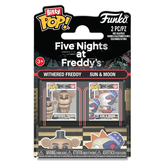 Five Nights at Freddy's Bitty POP! Vinyl Figure 2-Pack Withered Freddy & Sun & Moon 2 cm