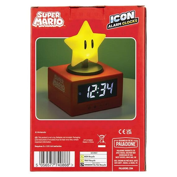 Super Mario Icon Alarm Clock Super Star 15 cm