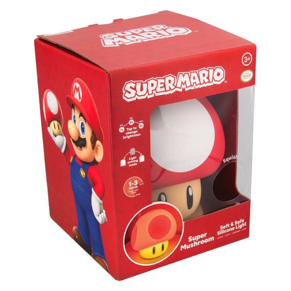 Super Mario SquishyGlo Silicon Light Super Mushroom Rechargeable 15 cm