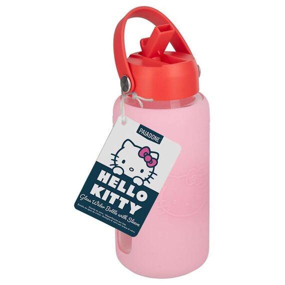 Sanrio Glass Water Bottle Hello Kitty with Sleeve